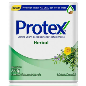Protex herbal Jabón antibacterial paquete X 3 Unidades (330 gramos)