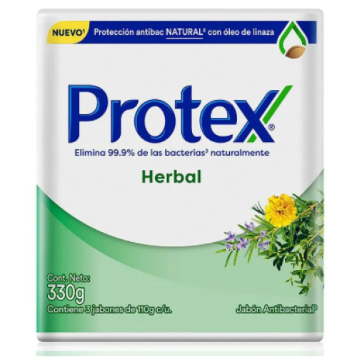 Protex herbal Jabón antibacterial paquete X 3 Unidades (330 gramos)