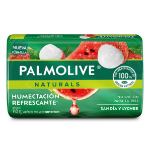 Palmolive naturals Jabón de tocador sandía y lychee Barra X 110 Gramos 