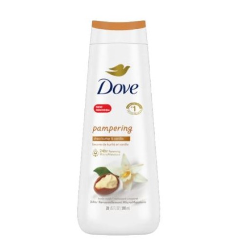 Dove Jabón Liquido para el cuerpo Pampering vainilla y karité Frasco X 591 Ml 