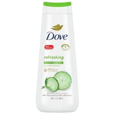 Dove Jabón liquido para el cuerpo Refreshing Pepino y te verde  Frasco X 591Ml 