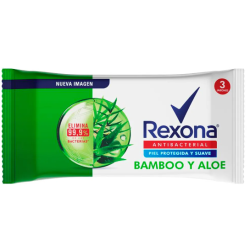 Rexona Jabón Antibacterial bamboo y aloe Paquete X 3 (110 gr c/u)