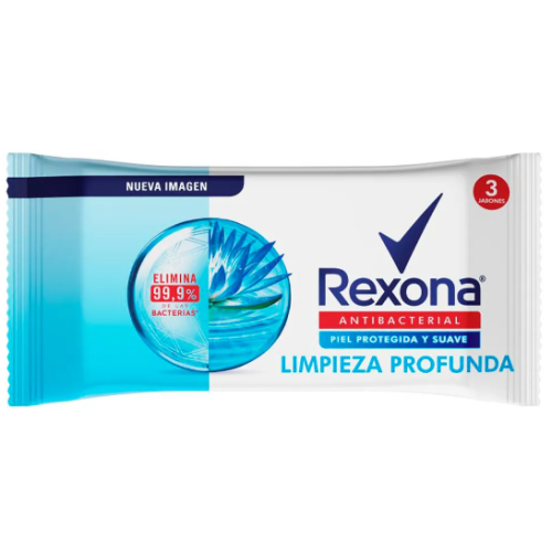 Rexona Jabón Antibacterial Limpieza profunda Paquete X 3 (110 gr c/u)