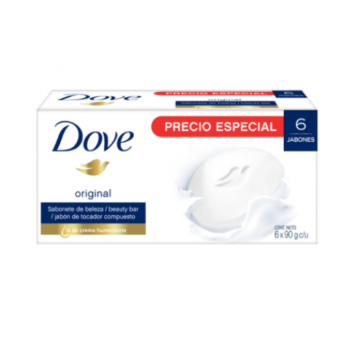 Jabón Dove Original 6 Barras X 90 Gramos 