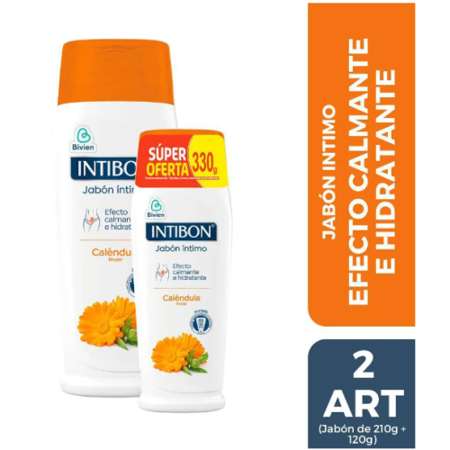 Intibon Jabón intimo caléndula  efecto calmante Oferta 2 Frascos X 210 + 120 gramos 
