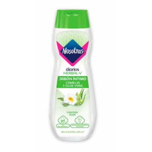 Nosotras Herbal-V jabón íntimo camelia y aloe vera Frasco x 200 ml