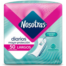 Nosotras Diarios Largos tela Paquete X 50 Unidades 