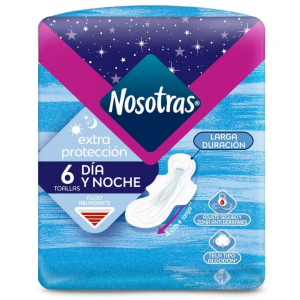 Toallas Nosotras Extra protección Día-Noche Paquete X 6 Unidades