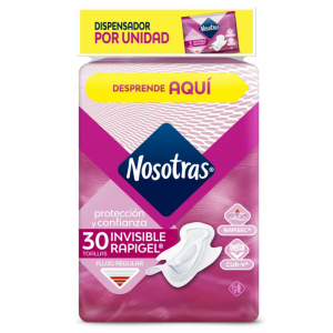Toallas Nosotras Invisible Rapigel Paquete X 30 Unidades 