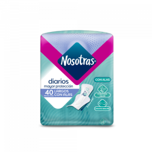 Nosotras Diarios Largos con alas tela Paquete X 40 Unidades 