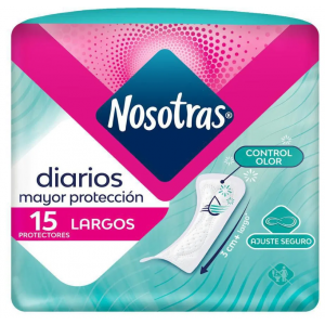 Nosotras Diarios Largos Paquete X 15 Unidades 