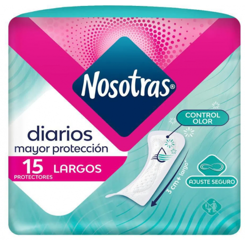 Nosotras Diarios Largos Paquete X 15 Unidades 