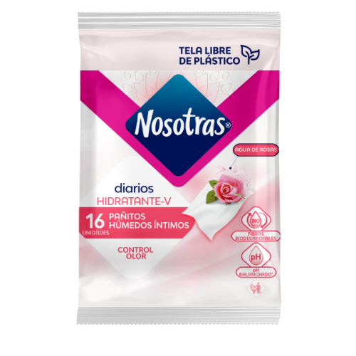 Pañitos Nosotras diarios Hidratante- V Paquete X 16 Unidades