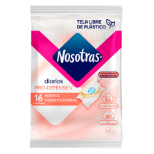 Pañitos Nosotras diarios Pro-Defense V Paquete X 16 Unidades