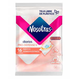 Pañitos Nosotras diarios Pro-Defense V Paquete X 16 Unidades