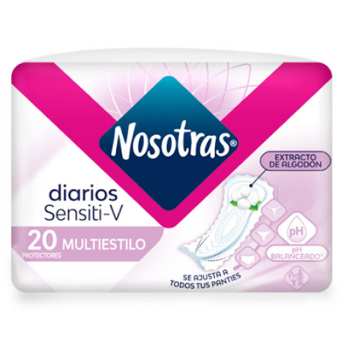 Nosotras Diarios Sensiti-v Multiestilo Paquete X 20 Protectores 