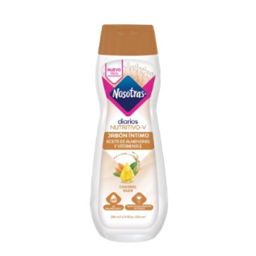Nosotras nutritivo-V jabón íntimo aceite de almendras y vitamina e Frasco x 200 ml