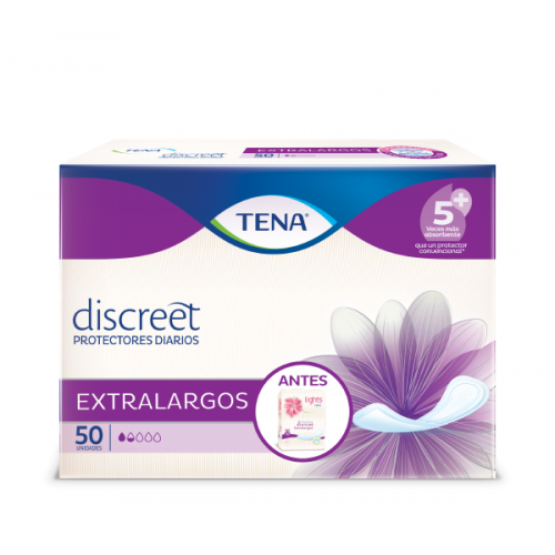 Lights by Tena Protectores Diarios Extra largos  Caja X 50 Unidades 