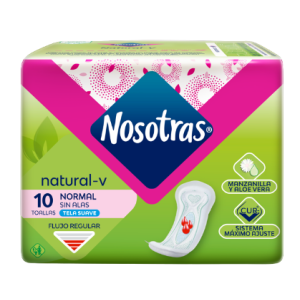 nosotras natural toallas higienicas normal sin alas x 10 unidades
