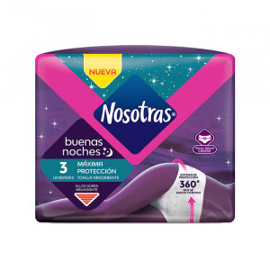 Toallas Nosotras Buenas Noches Absorbentes Talla M Paquete X 3 Unidades 