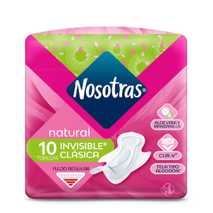 nosotras toallas higienicas invisibles clasicas x 10 unidades