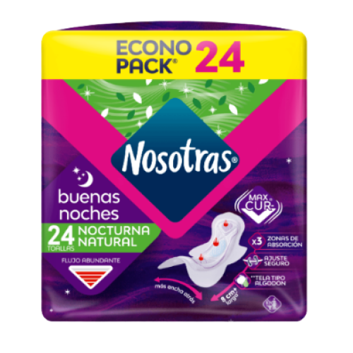 nosotras toalla buenas noches tela x24 unidades