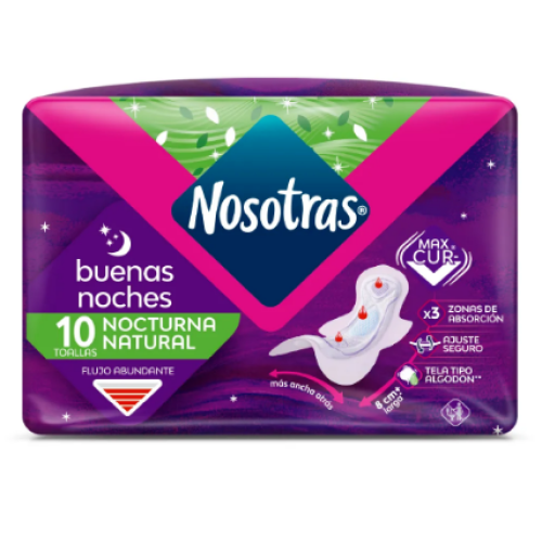 nosotras buenas noches nocturna natural x 10 unidades