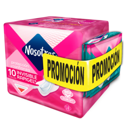 nosot toallas invible rapigel X 10 Unidades gratis 5 protectores largos