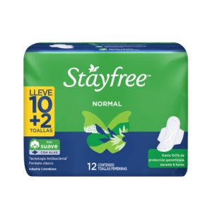 Stayfree Normal Tela suave sin alas Paquete X 12 Toallas