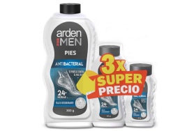Arden for men talco Antibacterial X 3 Unidades 300+85+30 Gramos (415 Gramos)