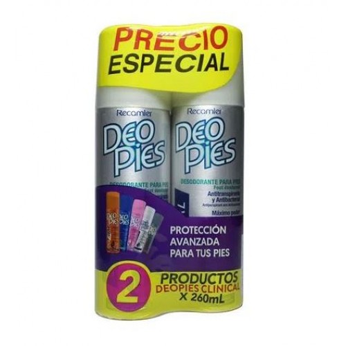 Deo Pies Desodorante para pies Aerosol clinical Oferta 2 Latas X 260 Ml 