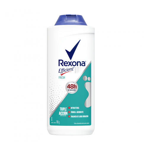 Rexona Efficient Fresh Talco Desodorante en Polvo para Pies Frasco X 180 Gramos