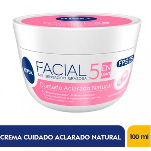 Nivea Facial 5 en 1 Cuidado Aclarado Natural Pote X 100 Ml 