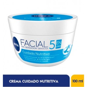 Nivea Facial 5 en 1 Cuidado Nutritivo Pote X 100 Ml 