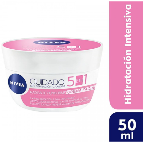 Nivea Facial 5 en 1 cuidado tono natural Pote X 50 Ml 
