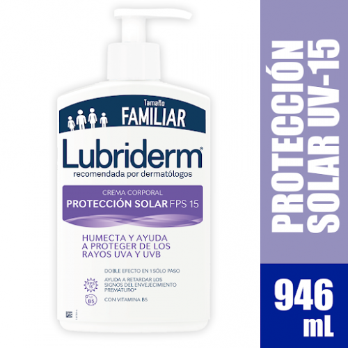 Lubriderm Crema Corporal Protección Solar FPS 15 Frasco con Válvula X 946 ML