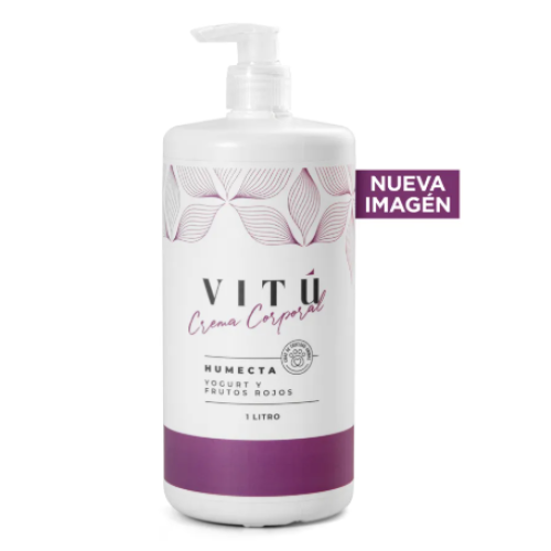 Vitu Crema corporal yogurt y frutos Rojos Humectante Frasco X 1 Litro 