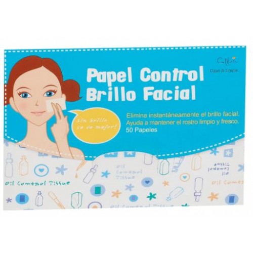 Papel control Brillo facial sobre X 50 Unidades 