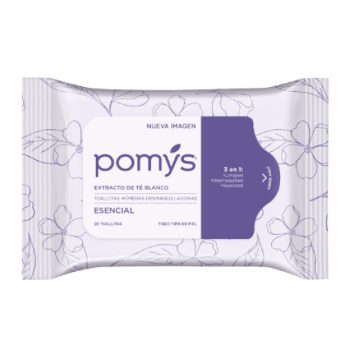Pomys esencial toallitas húmedas desmaquilladoras Paquete X 28 Unidades 
