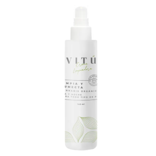 Vitu Limpieza Crema Limpiadora Hidratante con cannabis orgánico Frasco X 150 Ml 
