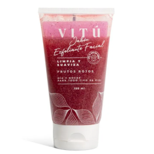 Vitu Limpieza Jabón exfoliante facial Frutos rojos día y noche Tubo X 150 Ml 