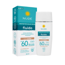 Nude protector solar facial Fluido con color SPF 60 con prebióticos Frasco X 50 Ml