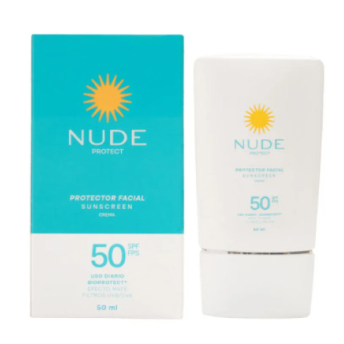 Nude Protect Facial Protector en crema Efecto mate SPF 50 Tubo X 50 Ml 