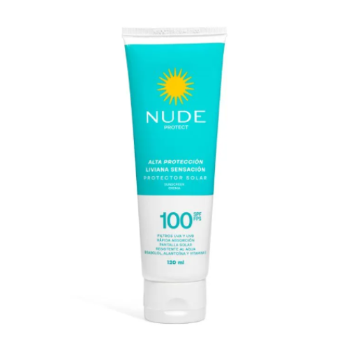 Nude Protect Protector en crema SPF 100 (Resistente al agua y sudor) Alta protección Tubo X 120 Ml 