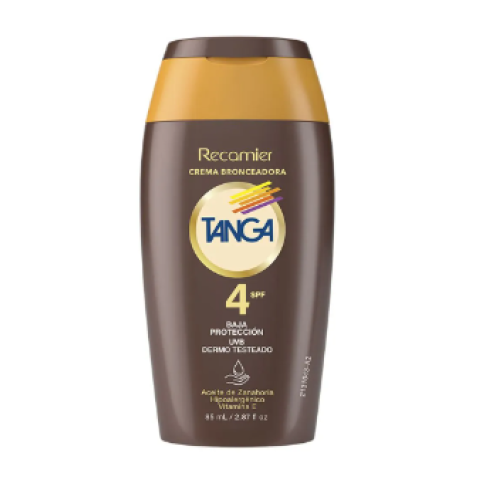 Crema bronceadora Tanga 4 SPF Baja protección Frasco X 85 Ml 