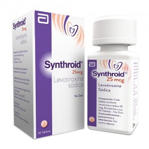 Synthroid 25 Mcg Frasco X 90 Tabletas 