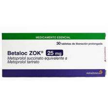 Betaloc-ZOK 25 Mg Caja X 30 Tabletas 
