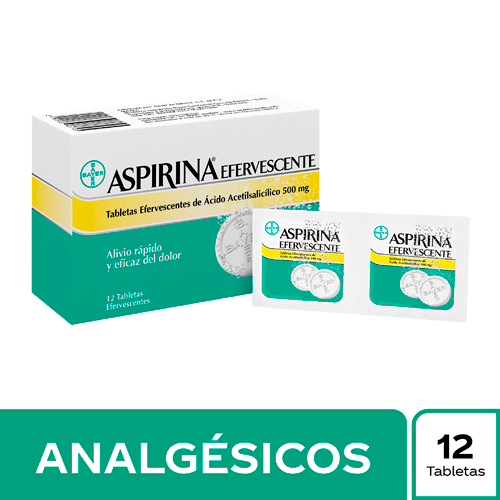 Aspirina Efervescente 500 Mg Caja X 12 Tabletas 