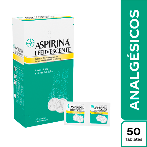 Aspirina Efervescente 500 Mg Caja X 50 Tabletas 