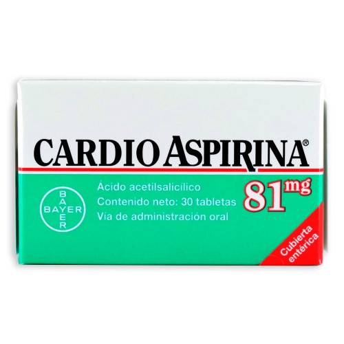 Cardio aspirina 81 Mg Caja X 30 Tabletas 